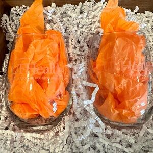 University of Florida Health 🐊 - Two Wine Glasses with Logo Wood Case